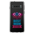 thumbnail image 1 of DistinctInk Clear Shockproof Hybrid Case for Samsung Galaxy S10 (6.1" Screen) - TPU Bumper Acrylic Back Tempered Glass Screen Protector - You Are the Best Mom Ever, 1 of 2