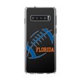 thumbnail image 1 of DistinctInk Clear Shockproof Hybrid Case for Samsung Galaxy S10+ PLUS(6.4" Screen) - TPU Bumper, Acrylic Back, Tempered Glass Screen Protector - Florida Football - Orange, Blue, 1 of 6