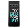 thumbnail image 1 of DistinctInk Clear Shockproof Hybrid Case for Samsung Galaxy S10+ PLUS (6.4" Screen) - TPU Bumper Acrylic Back Tempered Glass Screen Protector - Less Talky More Lifty, 1 of 2