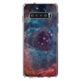 thumbnail image 1 of DistinctInk Clear Shockproof Hybrid Case for Samsung Galaxy S10+ PLUS(6.4" Screen) - TPU Bumper, Acrylic Back, Tempered Glass Screen Protector - Purple Blue Pink Rosette Nebula -Astronomy, 1 of 2