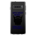 thumbnail image 1 of DistinctInk Clear Shockproof Hybrid Case for Samsung Galaxy S10+ PLUS (6.4" Screen) - TPU Bumper Acrylic Back Tempered Glass Screen Protector - With Great Beard Comes Great Responsibility, 1 of 2