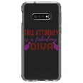 thumbnail image 1 of DistinctInk Clear Shockproof Hybrid Case for Samsung Galaxy S10e (5.8" Screen) - TPU Bumper Acrylic Back Tempered Glass Screen Protector - This Attorney is a Fabulous Diva, 1 of 2