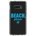 thumbnail image 1 of DistinctInk Clear Shockproof Hybrid Case for Samsung Galaxy S10e (5.8" Screen) - TPU Bumper Acrylic Back Tempered Glass Screen Protector - Beach, Please, 1 of 2