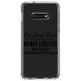 thumbnail image 1 of DistinctInk Clear Shockproof Hybrid Case for Samsung Galaxy S10e (5.8" Screen) - TPU Bumper Acrylic Back Tempered Glass Screen Protector - God Loved Birds - Trees, Cages, 1 of 2