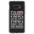 thumbnail image 1 of DistinctInk Clear Shockproof Hybrid Case for Samsung Galaxy S10e (5.8" Screen) - TPU Bumper Acrylic Back Tempered Glass Screen Protector - Marry - Good Wife Become Happy, 1 of 2