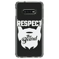 thumbnail image 1 of DistinctInk Clear Shockproof Hybrid Case for Samsung Galaxy S10e (5.8" Screen) - TPU Bumper Acrylic Back Tempered Glass Screen Protector - Respect the Beard, 1 of 2