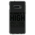 thumbnail image 1 of DistinctInk Clear Shockproof Hybrid Case for Samsung Galaxy S10e (5.8" Screen) - TPU Bumper Acrylic Back Tempered Glass Screen Protector - Runner's High Still Legal in All 50 States, 1 of 2
