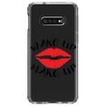 thumbnail image 1 of DistinctInk Clear Shockproof Hybrid Case for Samsung Galaxy S10e (5.8" Screen) - TPU Bumper Acrylic Back Tempered Glass Screen Protector - Wake Up and Make Up, 1 of 2