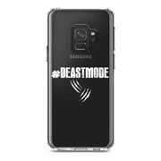 DistinctInk Clear Shockproof Hybrid Case for Samsung Galaxy S9 5.8" Screen - TPU Bumper Acrylic Back Tempered Glass Screen Protector - #Beastmode Beast Mode