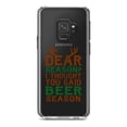 thumbnail image 1 of DistinctInk Clear Shockproof Hybrid Case for Samsung Galaxy S9 (5.8" Screen) - TPU Bumper Acrylic Back Tempered Glass Screen Protector - Dear Season? I Thought Beer Season, 1 of 5