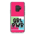 thumbnail image 1 of DistinctInk Clear Shockproof Hybrid Case for Samsung Galaxy S9 (5.8" Screen) - TPU Bumper, Acrylic Back, Tempered Glass Screen Protector - Girl Power - GRL PWR - Pink Background, 1 of 5