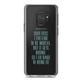 thumbnail image 1 of DistinctInk Clear Shockproof Hybrid Case for Samsung Galaxy S9 (5.8" Screen) - TPU Bumper Acrylic Back Tempered Glass Screen Protector - I Pretend to be Normal But It Gets Boring, 1 of 5