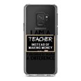 thumbnail image 1 of DistinctInk Clear Shockproof Hybrid Case for Samsung Galaxy S9 (5.8" Screen) - TPU Bumper Acrylic Back Tempered Glass Screen Protector - I Am A Teacher Make Difference Not Money, 1 of 5