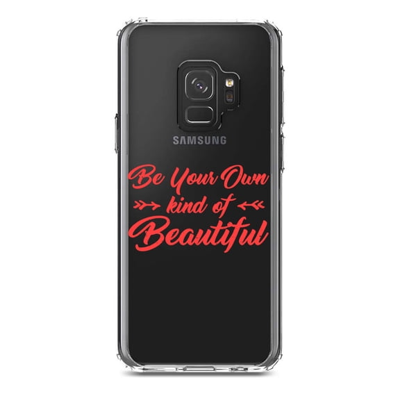 DistinctInk Clear Shockproof Hybrid Case for Samsung Galaxy S9 (5.8" Screen) - TPU Bumper Acrylic Back Tempered Glass Screen Protector - Be Your Own Kind of Beautiful