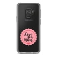 thumbnail image 1 of DistinctInk Clear Shockproof Hybrid Case for Samsung Galaxy S9 (5.8" Screen) - TPU Bumper Acrylic Back Tempered Glass Screen Protector - Love You Mum - Pink Ribbon, 1 of 5