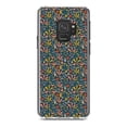 thumbnail image 1 of DistinctInk Clear Shockproof Hybrid Case for Samsung Galaxy S9 (5.8" Screen) - TPU Bumper, Acrylic Back, Tempered Glass Screen Protector - Modern Floral - Navy Yellow Teal, 1 of 5