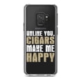 thumbnail image 1 of DistinctInk Clear Shockproof Hybrid Case for Samsung Galaxy S9 (5.8" Screen) - TPU Bumper Acrylic Back Tempered Glass Screen Protector - Unlike You, Cigars Make Me Happy, 1 of 5
