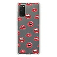 thumbnail image 1 of DistinctInk Clear Shockproof Hybrid Case for Galaxy S20 / S20 5G (6.2" Screen) - TPU Bumper, Acrylic Back, Tempered Glass Screen Protector - Red Lips, 1 of 2