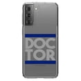 thumbnail image 1 of DistinctInk Clear Shockproof Hybrid Case for Galaxy S21 5G (6.2" Screen) - TPU Bumper Acrylic Back Tempered Glass Screen Protector - DOCTOR Word Art, 1 of 2