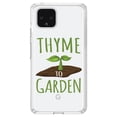 thumbnail image 1 of DistinctInk Clear Shockproof Hybrid Case for Google Pixel 4 (6.1" Screen) - TPU Bumper Acrylic Back Tempered Glass Screen Protector - Thyme to Garden, 1 of 1