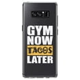 thumbnail image 1 of DistinctInk Clear Shockproof Hybrid Case for Samsung Galaxy Note 8 - TPU Bumper Acrylic Back Tempered Glass Screen Protector - Gym Now Tacos Later, 1 of 5