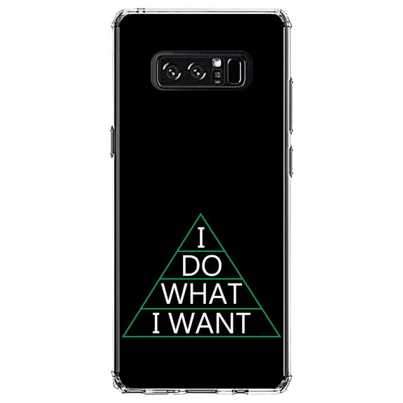 DistinctInk Clear Shockproof Hybrid Case for Samsung Galaxy Note 8 - TPU Bumper, Acrylic Back, Tempered Glass Screen Protector - I Do What I Want