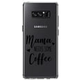 thumbnail image 1 of DistinctInk Clear Shockproof Hybrid Case for Samsung Galaxy Note 8 - TPU Bumper Acrylic Back Tempered Glass Screen Protector - Mama Needs Some Coffee, 1 of 5