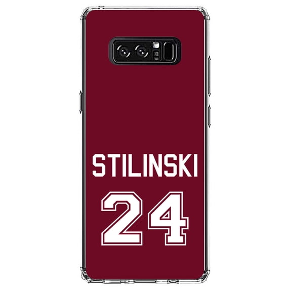 DistinctInk Clear Shockproof Hybrid Case for Samsung Galaxy Note 8 - TPU Bumper, Acrylic Back, Tempered Glass Screen Protector - Stilinski 24