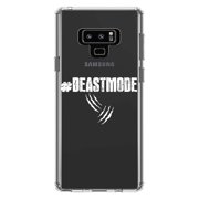DistinctInk Clear Shockproof Hybrid Case for Samsung Galaxy Note 9 - TPU Bumper Acrylic Back Tempered Glass Screen Protector - #Beastmode Beast Mode