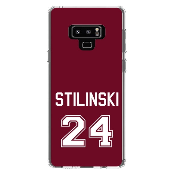 DistinctInk Clear Shockproof Hybrid Case for Samsung Galaxy Note 9 - TPU Bumper, Acrylic Back, Tempered Glass Screen Protector - Stilinski 24