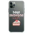 thumbnail image 1 of DistinctInk Clear Shockproof Hybrid Case for iPhone 11 (6.1" Screen) - TPU Bumper Acrylic Back Tempered Glass Screen Protector - Bake Someone Happy, 1 of 1