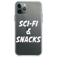 thumbnail image 1 of DistinctInk Clear Shockproof Hybrid Case for iPhone 11 (6.1" Screen) - TPU Bumper Acrylic Back Tempered Glass Screen Protector - Sci-Fi & Snacks, 1 of 1