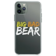 DistinctInk Clear Shockproof Hybrid Case for iPhone 11 Pro 5.8" Screen - TPU Bumper Acrylic Back Tempered Glass Screen Protector - Big Bad Bear