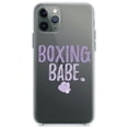 thumbnail image 1 of DistinctInk Clear Shockproof Hybrid Case for iPhone 11 Pro MAX (6.5" Screen) - TPU Bumper Acrylic Back Tempered Glass Screen Protector - Boxing Babe, 1 of 1