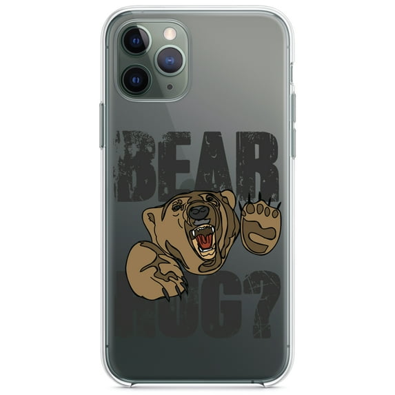 DistinctInk Clear Hybrid Case for Apple iPhone 13 (6.1" Screen) - Bear Hug? - Shockproof Protection