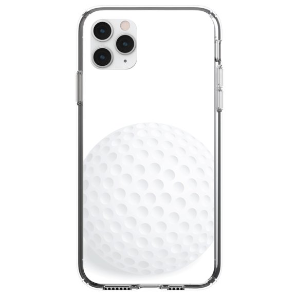 DistinctInk Clear Hybrid Case for Apple iPhone 13 (6.1" Screen) - White Golf Ball - Slim Profile Design