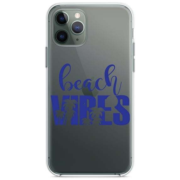 DistinctInk Clear Hybrid Case for Apple iPhone 13 Pro (6.1" Screen) - Beach Vibes - Slim Profile Design