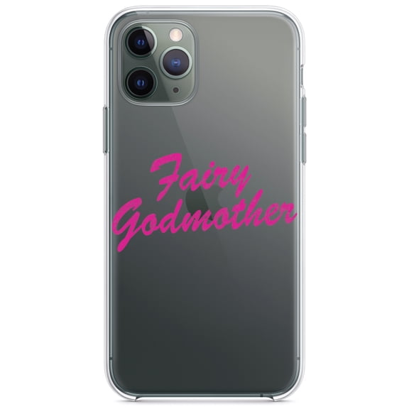 DistinctInk Clear Hybrid Case for Apple iPhone 13 Pro (6.1" Screen) - Fairy Godmother - Tempered Glass Back