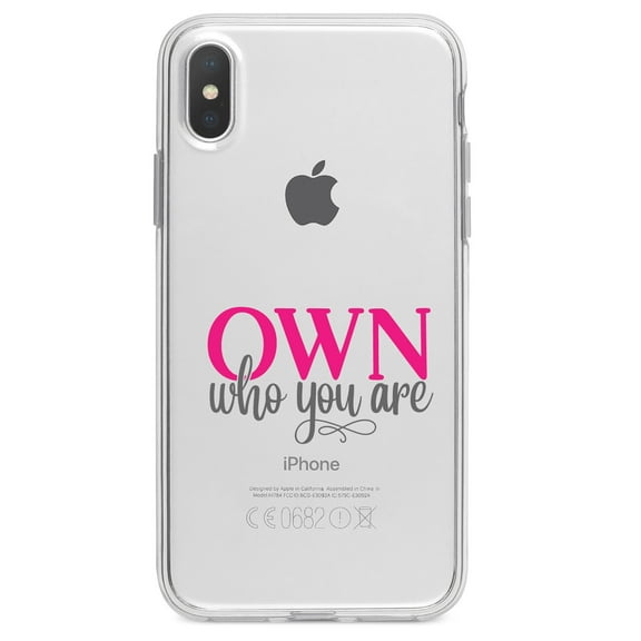 DistinctInk Clear Shockproof Hybrid Case for iPhone X / XS (5.8" Screen) - TPU Bumper Acrylic Back Tempered Glass Screen Protector - OWN Who Your Are