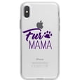thumbnail image 1 of DistinctInk Clear Shockproof Hybrid Case for iPhone XR (6.1" Screen) - TPU Bumper Acrylic Back Tempered Glass Screen Protector - Fur Mama - Dog Paw, 1 of 5