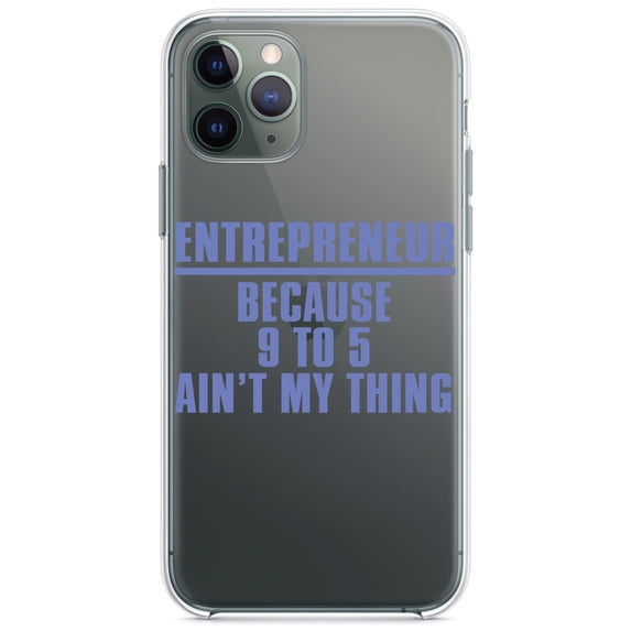 DistinctInk Clear Shockproof Hybrid Case for iPhone 11 (6.1" Screen) - TPU Bumper Acrylic Back Tempered Glass Screen Protector - Entrepreneur Because 9 to 5 Ain't My Thing