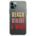 thumbnail image 1 of DistinctInk Clear Shockproof Hybrid Case for iPhone 11 Pro (5.8" Screen) - TPU Bumper Acrylic Back Tempered Glass Screen Protector - Beach Bikini & Wine, 1 of 2