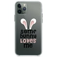 thumbnail image 1 of DistinctInk Clear Shockproof Hybrid Case for iPhone 11 Pro (5.8" Screen) - TPU Bumper Acrylic Back Tempered Glass Screen Protector - Some Bunny Loves Me - Rabbit, 1 of 2
