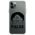 thumbnail image 1 of DistinctInk Clear Shockproof Hybrid Case for iPhone 11 Pro (5.8" Screen) - TPU Bumper Acrylic Back Tempered Glass Screen Protector - Dwight Silhouette - FALSE, 1 of 2