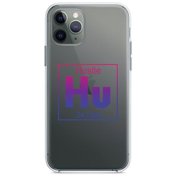 DistinctInk Clear Shockproof Hybrid Case for iPhone 11 Pro (5.8" Screen) - TPU Bumper Acrylic Back Tempered Glass Screen Protector - Entrepreneur Hustle Hu Element