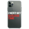 thumbnail image 1 of DistinctInk Clear Shockproof Hybrid Case for iPhone 11 Pro (5.8" Screen) - TPU Bumper Acrylic Back Tempered Glass Screen Protector - I Need My Garage Time, 1 of 2
