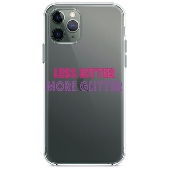 DistinctInk Clear Shockproof Hybrid Case for iPhone 11 Pro (5.8" Screen) - TPU Bumper Acrylic Back Tempered Glass Screen Protector - Less Bitter More Glitter