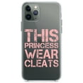 thumbnail image 1 of DistinctInk Clear Shockproof Hybrid Case for iPhone 11 Pro (5.8" Screen) - TPU Bumper Acrylic Back Tempered Glass Screen Protector - This Princess Wear Cleats, 1 of 2