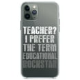 thumbnail image 1 of DistinctInk Clear Shockproof Hybrid Case for iPhone 11 Pro (5.8" Screen) - TPU Bumper Acrylic Back Tempered Glass Screen Protector - Teacher I Prefer Educational Rockstar, 1 of 2