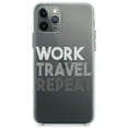 thumbnail image 1 of DistinctInk Clear Shockproof Hybrid Case for iPhone 11 Pro (5.8" Screen) - TPU Bumper Acrylic Back Tempered Glass Screen Protector - Work Travel Repeat, 1 of 2